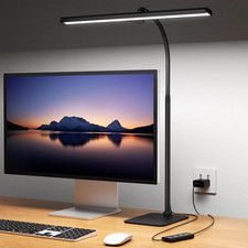 LED Desk Lamps for Home Office, Tall Desk Light with Base, Flexible Gooseneck Ad