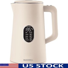 Electric Kettle Double Wall Design 1500W Fast Boil LED Display Auto Shut Off New