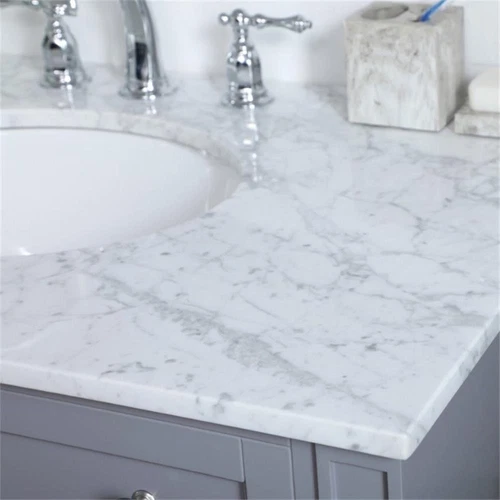 Elegant Decor Williams 36" Single Marble Top Bathroom Vanity in Gray - Picture 14 of 16