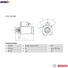 STARTER 0 986 027 000 FOR ALFA ROMEO GIULIETTA/Hatchback/Van  JEEP  FIAT