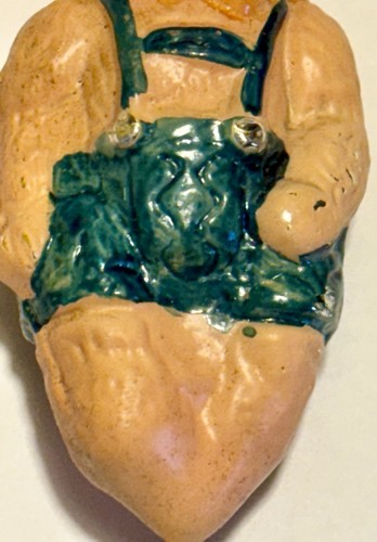 GERMAN BLOWN GLASS CLOWN BEAR CHRISTMAS ORNAMENT Hand Painted 4 in Rare Antique - Picture 3 of 12