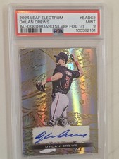 2024 Leaf Electrum DYLAN CREWS RC Auto Gold Board Silver Foil 1/1 PSA 9