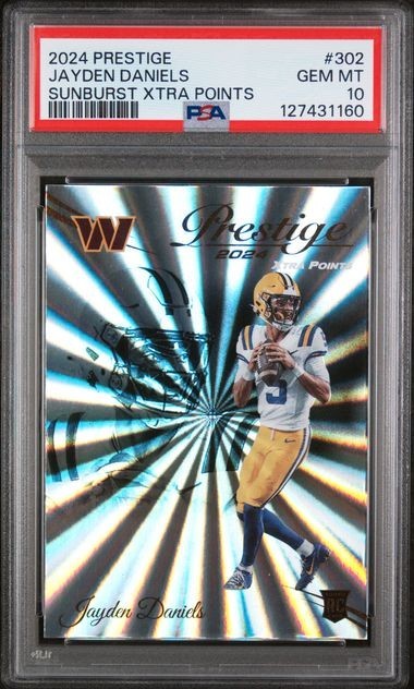 Jayden Daniels 2024 Panini Prestige Xtra Points Sunburst #302  (RC) PSA 10