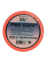 Pro Gaff Tape Fluorescent Orange 2" x 50 yds Pro Tapes  Specialties Sealed 
