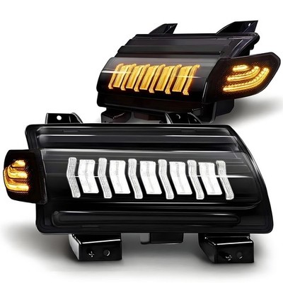 Smoked LED Sequential Turn Signal Fender Lights For Jeep Wrangler JL 2018+