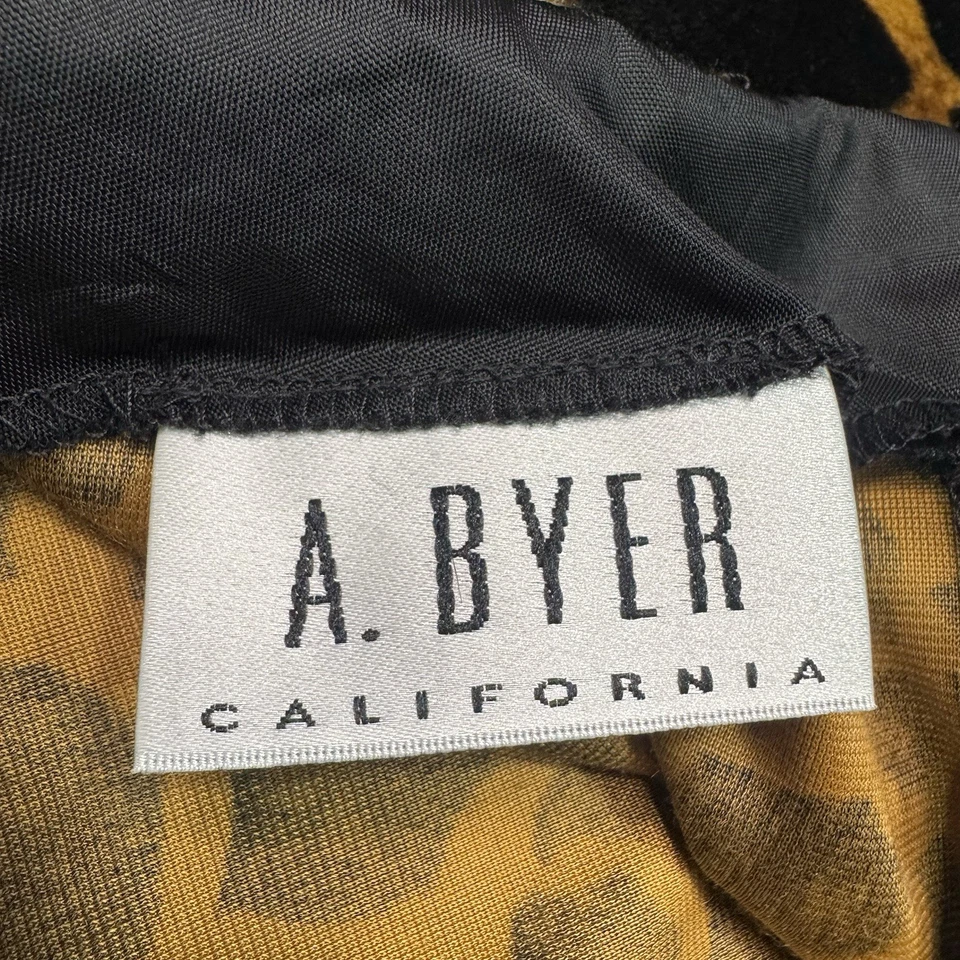 A Byer 90 年代 Y2K 人造毛皮动物长颈鹿印花迷你裙 11 美国制造弹力 — 第 4/4 张图片