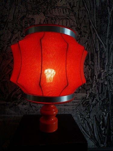 LAMPE Céramique VINTAGE 1970-Abat-jour-DESIGN 60-70-space age - Picture 2 of 5