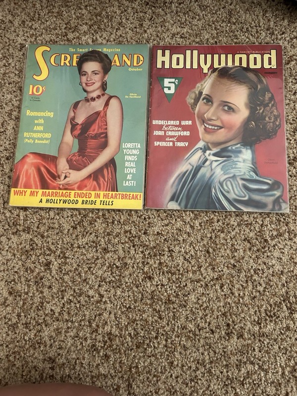 1940s Vintage Movie Magazines Of Olivia De- Havilland Set Of 2