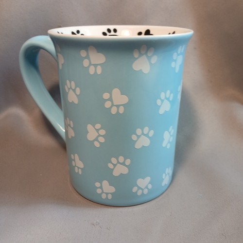 Tazza da caffè Our Name Is Fud Black Cat Peli tazza da tè Laurie Veasey blu impronte zampe - Foto 3 di 8