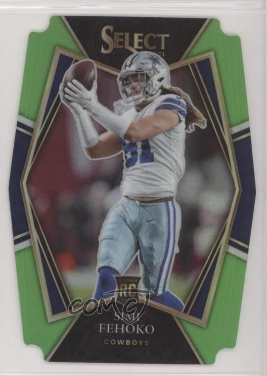 2021 Select Premier Level Neon Green Prizm Die-Cut Simi Fehoko Rookie RC n0c