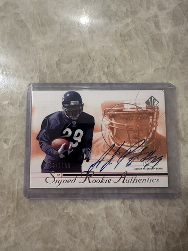 2002 SP Authentic Adrian Peterson Auto RC /1150 Chicago Bears NFL Football Card