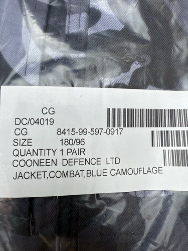 British Army OPFOR BLUE DPM field jacket sealed in bag 180/96 - Picture 7 of 7