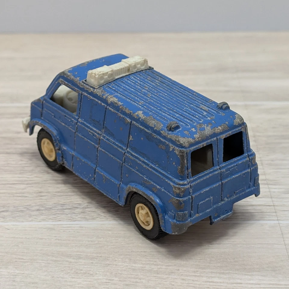 Vehículo de juguete vintage Tootsietoy Blue Police Van diecast 3,75" hecho en EE. UU. años 70 Foto 2 de 4