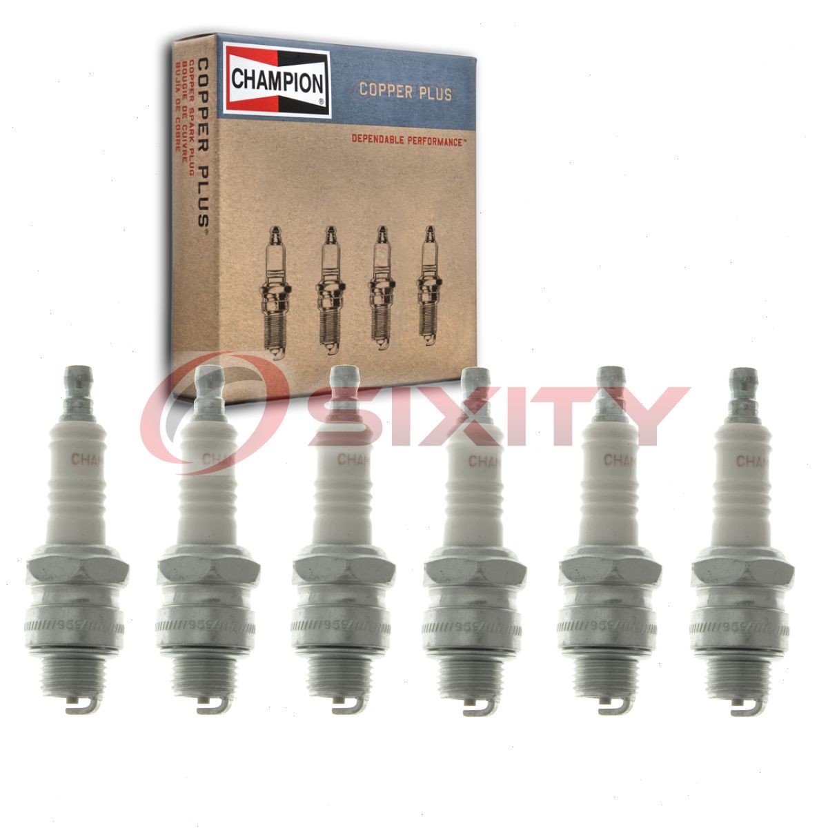 6 pc Champion Copper Plus Spark Plugs for 1948-1950 Dodge B-1 3.8L 3.9L L6 fz