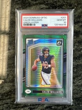 2024 Donruss Optic Caleb Williams Rookie Card #201 GREEN HYPER 💎PSA 10💎 Bears
