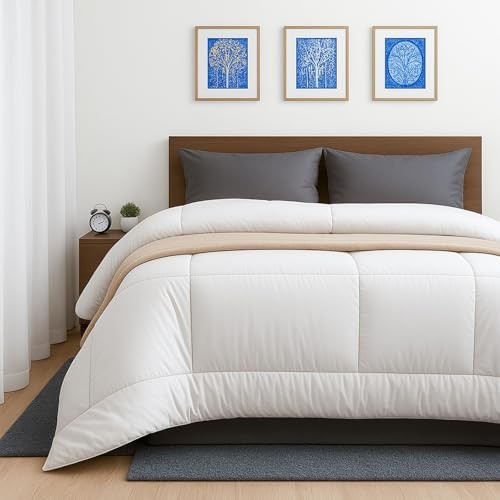 Twin Down Alternative Comforter with Corner Tabs, 300 GSM, Twin-68 x 90 White - Picture 7 of 8
