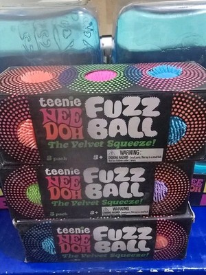 NeeDoh Teenie Fuzz Ball 3 Pack Mini Nee Doh Fuzzball  AUTHENTIC. Random Color