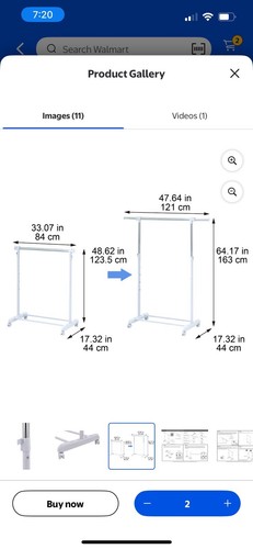 Adjustable Rolling Garment Rack Metal Chrome, White, FREE SHIPPING!!! - Picture 9 of 11