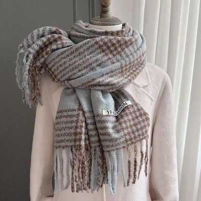 Unisex Cotton Blend Scarf Winter Warm Breathable Neck Warmer for Men Women Daily
