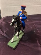 VTG Hand-Painted Napoleon War Era Soldier On Horseback Metal Figure May Contain