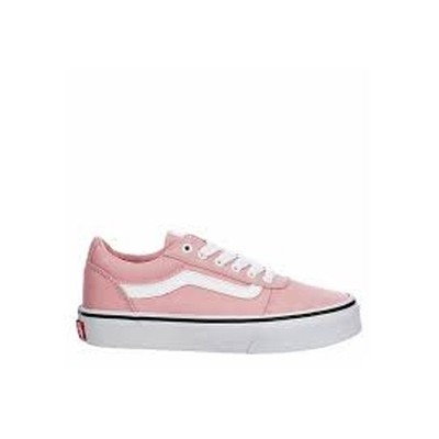 Vans Ward Low Canvas + Suede Shoes Pink Kids Size 5 GUC