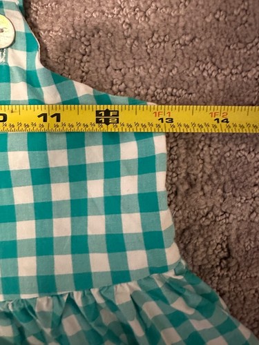 Hope And Henry Girls Teal And White Gingham Print Top Size L Shorts Size 10 - Picture 12 of 16
