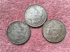 MORGAN SILVER DOLLAR COINS. LOT OF 3 CIRCULATED 1878 -1-S 2-P  PRE.1921  LOT # 8