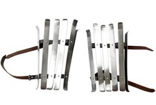 Medieval Splinted Greaves Leg Protection LARP Armor Silver