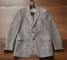 HART SCHAFFNER MARX VTG MEN'S Houndstooth 100% WOOL BLAZER JACKET SPORT COAT 40R
