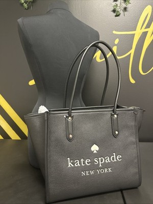 Kate Spade Ella K4688 Peddled Leather Tote Bag Black NWT $399