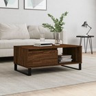 Coffee Table Brown Oak 90x50x36.5cm Engineered Wood Metal Legs  SturdyTop