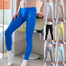 Warm Base Layer Pants for Men Thermal Long Johns Slim Fit Solid Color Underwear