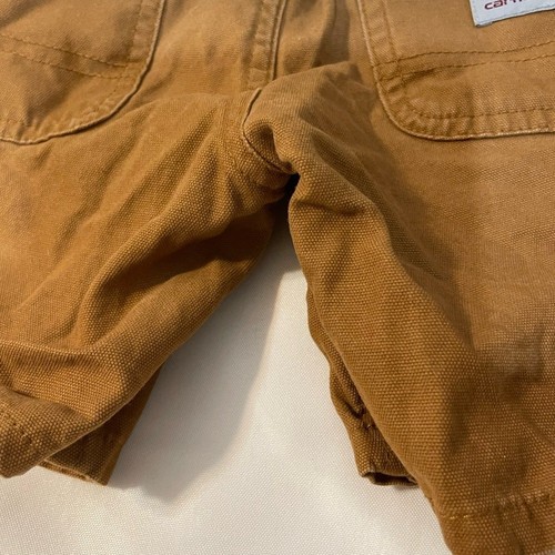 Carhartt kids Boys Size 6 Canvas Cargo Work Shorts Brown Adjustable sides - Picture 7 of 11