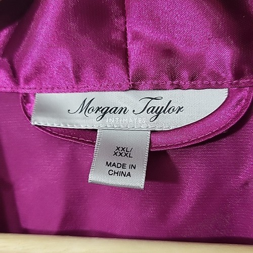 Morgan Taylor Intimates Satin Bedroom Robe Womens Sz XXL Raspberry Purple New - Picture 6 of 10