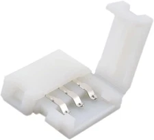 10 Pcs 3-Pin RGB LED Light Strip Connectors 10Mm Wide Gapless LED Tape Light Cli