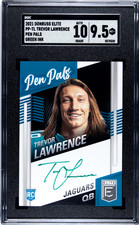 2021 Panini Elite Trevor Lawrence #PP-TL Pen Pals Green Ink SSP SGC 9.5