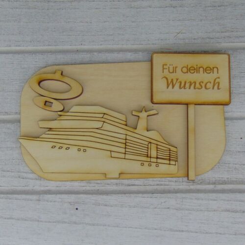 Personalisiert zur Silberhochzeit Goldhochzeit Kreuzfahrtschiff Urlaub Holz - Bild 3 von 5