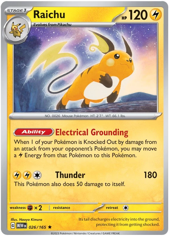 Raichu 026/165 Sv2a: Pokemon Card 151 for sale | eBay