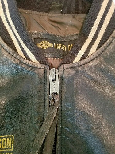 Giacca vintage in pelle Harley Davidson anni '60 anni '70 raro logo aquila cerniera talon M - Foto 4 di 7