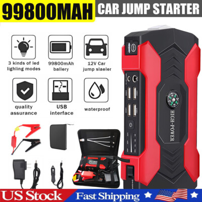 PRO Car Jump Starter 99800mAh Booster Jumper Box Power Bank Battery Charger SOS