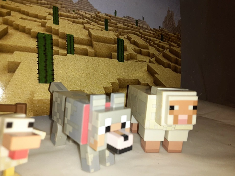 Minecraft Animal Lote De 7 Figuras De Acción Juguetes Vaca Pato CKN Lobo Oveja 2 Vallas Pc Foto 3 de 4