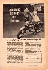 1960 Harley-Davidson Super-10, vtg magazine ad, very cool, motorcycle, Harley
