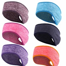 Girls Headband Winter Polar Fleece Thermal Ponytail Hole Hair Bands Ear Warmer