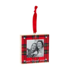 Mud Pie Home BEST FRIEND EVER Red Royal Stewart Photo Frame Christmas Ornament