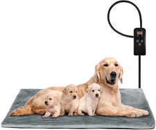 Adjustable Waterproof Pet Heating Pad for Dogs  Cats with Timer  Soft Cover