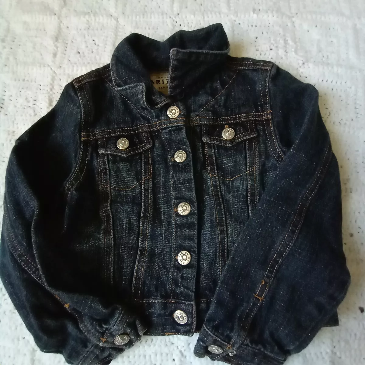 Kids Arizona Denim Jean Jacket. Size 5. Rhinestone blingy buttons.