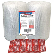 2 Pack Bubble Cushioning Wrap Rolls, Air Bubble, 12 Inch x 72 Feet Total
