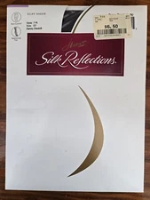 Hanes Silk Reflections Style 716 Barely Black Size EF Non Control Reinforced Toe