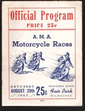 Sports Pub: Wisconsin State Fair Park AMA Motorcycle Race Program8/29/1953-Pa...