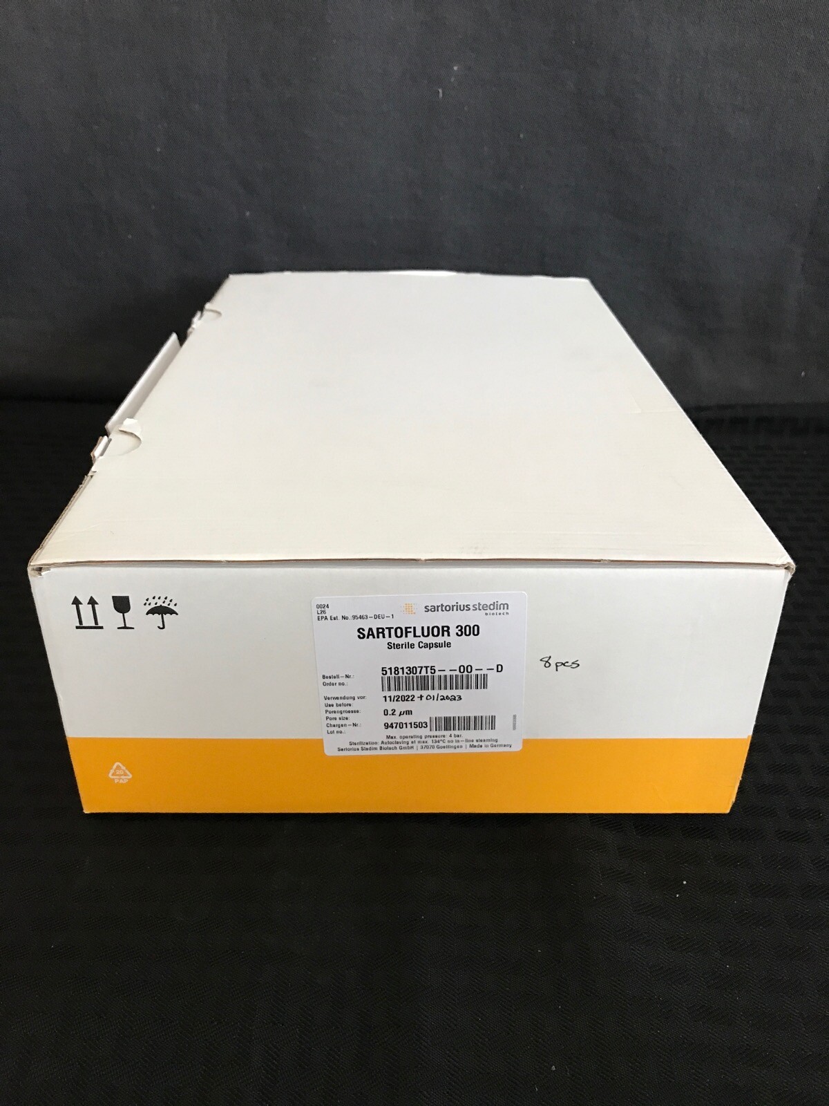 (8 Pcs) SARTORIUS Sartofluor 300 Capsule Filter 0.2um Size 5 4bar ...